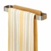 mDesign Affixx Stainless Steel Towel Rail - No Drilling Required - Ideal as Tea Towel Holder for Kitchen - Practical, Self-Adhesive Towel Bar - H