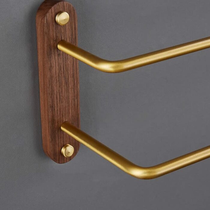 TBIIEXFL Bathroom Aluminum Towel Hanger Mounted Towel Rack Wood Towel Bar Rail Bathroom Accessories (Color : D, Size : 40cm)