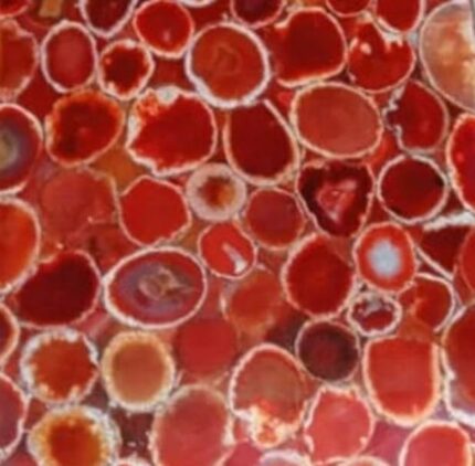 Gifts And Artefacts 42 x 42 Inches Resin Art Kitchen Table for Home Furniture Decor Square Shape Red Agate Stone Dining Table