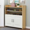 TJLSS Shoe Rack Shelf Console Cabinet Simple Multi-layer Large Capacity Shoe Cabinet Storage Cabinet Wooden Shoes (Color : 3-pack)