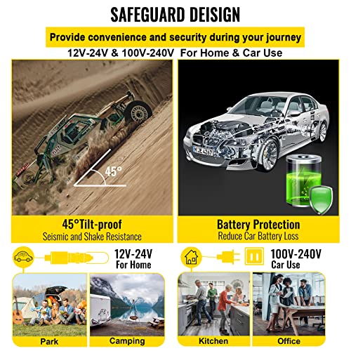 DISHENGZHEN RV 12/24V Refrigerator, 45L/48 Quart Car Fridge, Portable Freezer Compressor Cooler Compressor Freezer, 12/24V DC 110~240 Volt AC, fo