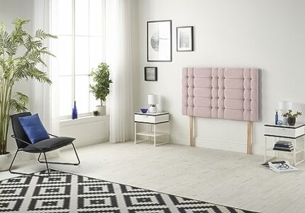 Somnior Beds Bed Centre Bliss Diamante Small Single 82cm Plush Pink Headboard With Wooden Struts