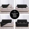 Deconovo Full Coverage Jacquard Sofa Covers Stretch Slipcovers Small Checks Polyester Anti-Slip Spandex Fabric Sofa Fabric Protector Couch Cover(