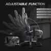 S*MAX Gaming Chair with Footrest Fabric Thicken Seat Ergonomic Gaming Chairs with 3D Armrest Breathable Fabric Headrest Lumbar Support Racing Sty