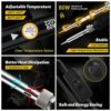 Soldering Iron Kit, 60W Adjustable Temperature 200-450°C Soldering-Iron Gun Kit,Welding Tools with ON/Off Switch,5 Soldering Tips,Desoldering Pum