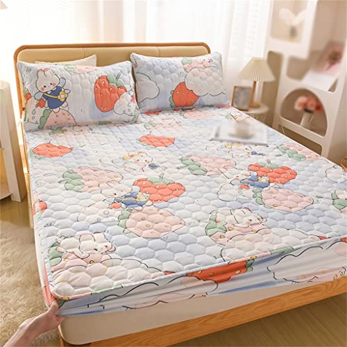 LIUZH Mattress Sheet Single Brushed Waterproof Mattress Cover Waterproof Dirty Dust Cover Mattress Cover (Color : D, Size : 180 * 200CM)