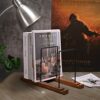 Yorkmills Vinyl Record Storage, Display Up to 50 LP Albums DVDs CDs, Solid Wood Vinyl Holder with Stainless-Steel lp Storage Boxes shelf Stand Ca