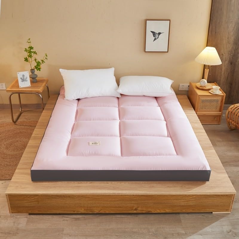 UE-MAOLU Japanese Tatami Mattresses, Futon Thicken Floor Mattress Soft Portable Sleeping Pad Foldable Roll Up Double Single Mattress Floor Lounge