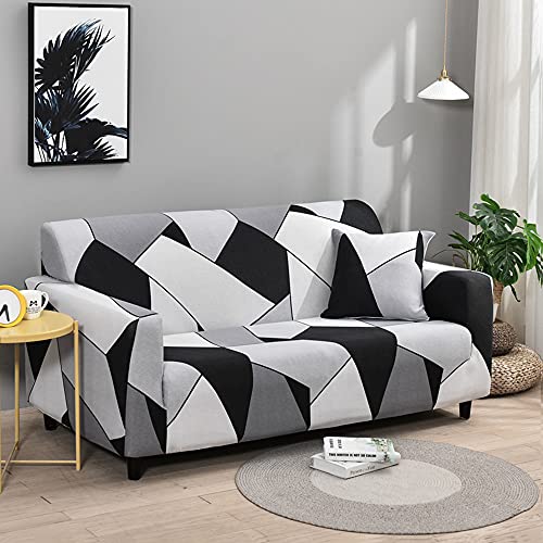 Hggzeg Sofa Cover, High Stretch Elastic Fabric 1 2 3 Seater Sofa Slipcover Chair Printed Couch Cover Non Slip Furniture Protector Cover, Machine