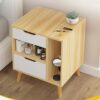 BVDSG Nordic Dressing Table with Drawer Wood Dresser Nightstand Bedroom Furniture Mini Bedside Table Wedding Furniture