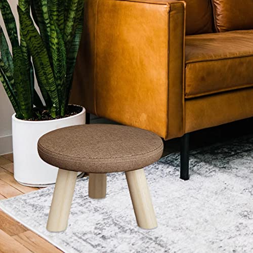 Huaxingda Small Ottoman | Wooden Storage Ottoman with Non-Slip Pad - Footstools, Small Ottoman Footrest for Living Rooms, Offices, Kitchens, and