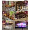 Ceiling Wine Racks Home Goblet Racks Vintage Wrought Iron Wine Racks Multi-Function Wine Racks - Restaurant Kitchen Bar Storage Racks with Adjust