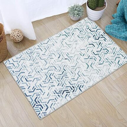Taleta Coronado Washable Doormat, Modern Geometric Carpet Foldable Printed Patchwork Small Rug For Entrance Staircase, Multi, 50 * 80cm