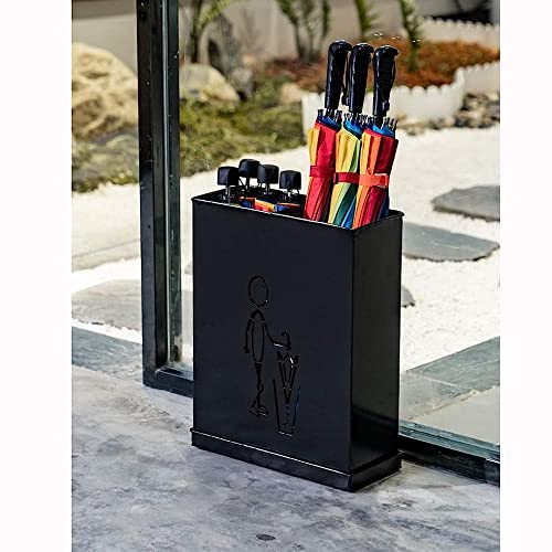FBITE Umbrella Stands,Umbrella Holder Metal Umbrella Stand with Removable Drip Tray 2 Compartment Design Large Umbrella Standing Rack/Black/36 *