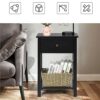 ZYZMH 2PCS Nightstand Chair Side End Table with Drawer & Shelf Bedroom Furniture