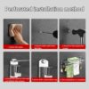 yozhch Wall Mounted Towel Rack with Double Bars Stainless Steel Bathroom Towel Rail with Shelf 90° Foldable Towel Holder with Hooks (58cm)