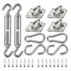 ZFYQ Sun Shade Sail Fixing Kit for Garden, 42 Pieces Stainless Steel Hardware Kit for Installation of Rectangular and Triangular Shade Sail