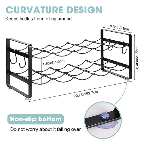 Therwen 2 Pcs Metal Wire Water Bottle Organizer for Cabinet 10 Bottles Water Bottle Storage Organizer Free Standing Water Bottle Holder Water Bot