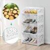 Yosoo Health Gear Shoes Rack, 4 Tier Carved Shoe Storage Stand, White Multifunction Stand shoe shelf Easy To Assemble Shoe Storage Rack Organiser
