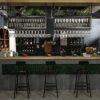 SUCHETA Hanging Wine Rack with Glass Holder and Shelf, Wine Lovers Bar Furniture& Wine Holder Vintage Style Ceiling Wine Racks/Metal Iron Adjusta