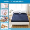 DuShow Double Mattress Protector,Waterproof Quilted Fitted Mattress Cover,Fitted Sheet Style Bed Cover,Extra Deep 40cm Water Resistant Mattress C
