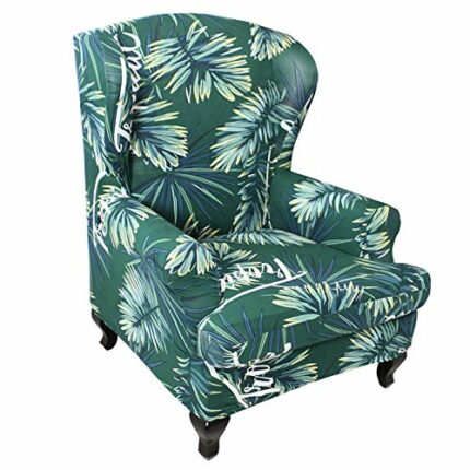DELITLS Wing Chair Slipcover, Sofa Cover Stretch Armchair Cover - Polyester Spandex Fabric Wingback Chair Covers Furniture Protector High Stretch
