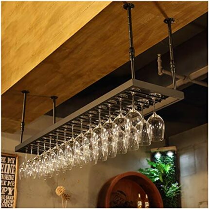 Pside Down Wine Rack Vintage Wrought Iron Metal Multi-Function Living Room Creative Display Wine Rack Home Goblet Rack - Restaurant Kitchen Bar F