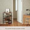 Yamazaki TOWER SHOE RACK WITH WOOD TOP BOARD 6 TIER BK