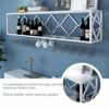 SUCHETA Wine Rack Bar Unit Floating Shelves Wall-Mounted Inverted Wine Glass Rack Multifunctional Iron Bottle Holder Simple Hanging Goblet Rack W
