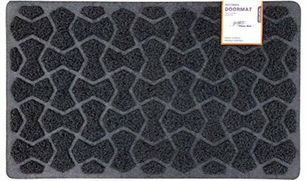 Nicoman Bow-Tie Shape Doormat｜Non-Marking Non-Slip On Hard Floors｜For Indoor or Sheltered Outdoor Use(75x44cm, BLACK, Use Indoor or Sheltered Out