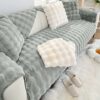 Hufu Rabbit Plush Sofa Cover, Soft Warm Sofa Slipcover For Corner L Shape 1 2 3 Seater, Non-Slip Velvet Sofa Cushion Covers, Thick Furniture Prot