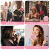 QearFun Luxurious Rhinestone LED Lighted Compact Mirror, Bling Portable Travel Makeup Jeweled Mirrors, 3.5 inch Rechargeable Mini Magnifying Pock