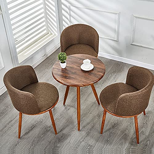 N/A Dining Room Chairs Nordic Style Dining Table With Chairs Set Furniture Cotton Linen Solid Wood Hotel Kitchen Restaurant Stool (Color : Orange