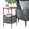 Living Room End Table with Storage Coffee Table and Round Table Narrow Side Table End Table for Living Room Fabric Storage Bag Nordic Style (Wood