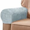 NEKOSUKI Arm Rest Covers Set, Chenille Arm Covers for Chairs and Sofas Anti-Slip Couch Armrest Covers with Pins, Furniture Armrest Protector for