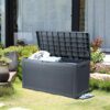 YITAHOME 380L Garden Storage Box, Large Waterproof Outdoor Storage Box with Lid, Lockable Patio Deck Boxes for Garden Tools Pillows Pool Supplies