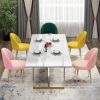 dining chair Kitchen Dining Room Furniture Chairs Velvet Dining Chair Set Of 6 Kitchen Chair Metal Legs Makeup Chairs Upholstered Accent Bedroom