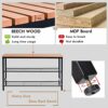 ALREMO HUANGXING - 3 Tier Shoe Rack Bench Shoe Storage Rack, Shoe Bench with Seat Beech Wood Top with Metal Frame for Hallway Living Roombathroom