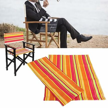 Nofaner 1 Set Directors Chair Cover, Durable Replacement Seat Cover for Directors Chair, Director Chair Replacement Canvas Seat and Back with Woo