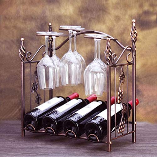 SCKTFS Home Living Room Wine Rack, Wine Goblet Upside Down Glass Holder European Retro Bottle Holder