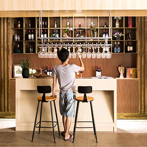 OUSIKA Wine Racks,Wine Lovers/Household Wine Shelf Cup Holder- Adjustable Height Ceiling Wine Rack Hanging Wine Bottle Holder Wine Glass Rack Gob