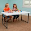 LIFETIME 92100 - Height-adjustable folding table white 121.9x61x61-91.4 cm