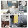 Towel Holder Self Adhesive - 2Pcs No-drill Towel Rail - 39 cm & 21 cm Towel Bar Self Adhesive I Durable I Waterproof Stainless Steel Towel Rail f