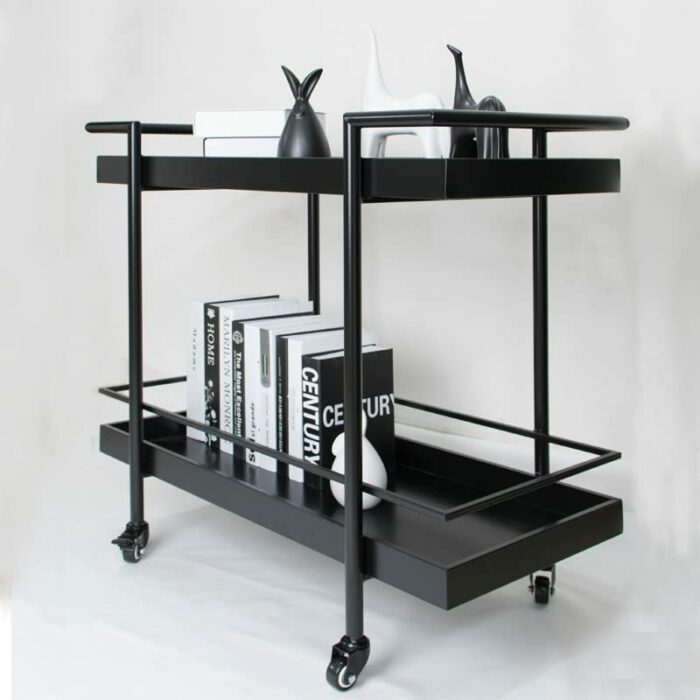 MJWDP European Style Mobile Food Cart Shelf Home Kitchen Tea Cart Drink Cart Fruit Cart (Color : A, Size : 80 * 40 * 75cm)