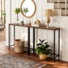 HOOBRO Console Table, Slim Console Table for Hallway, Industrial Compact Sofa Table, for Small Spaces, Entryway, Living Room, Rustic Brown EBF75X