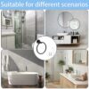 Stainless Steel Towel Ring, Black Matte Bathroom Kitchen Towel Holder, Bathroom Accessories Hanging Towel Hanger Round Towel Rack 6.49in/16.5cm