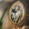 ZTTTD Vintage Style Art Stand Compact Old Design Small Antique Dressing Frame Retro Cosmetic Dresser