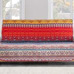 Bohemian Mandala Sofa Cover Slipcover with Strap Seat,Floral Protector Couch Cover with Non-Slip Particles,Soft Microfiber Furniture Slipcover fo