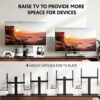 FITUEYES Universal TV Stand for 27-55 Inch TV, Height Adjustable & 10° Horizontal Adjustable Table Top TV Stand with 8mm Glass Base, Pedestal TV