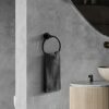 SARIHOSY Round Towel Ring Matt Black Bath Towel Rail Bathroom Kitchen, Hanging Towel Hanger Bathroom Accessories Hotel Square, Hand Towel Rail Ho